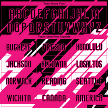 Load image into Gallery viewer, Custom Black Pink-White Lines Sublimation Volleyball Uniform Jersey