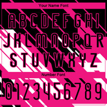 Load image into Gallery viewer, Custom Black Pink-White Lines Sublimation Volleyball Uniform Jersey