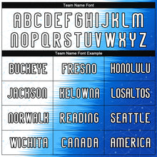 Load image into Gallery viewer, Custom Thunder Blue White-Black Geometric Shape And Lines Sublimation Volleyball Uniform Jersey