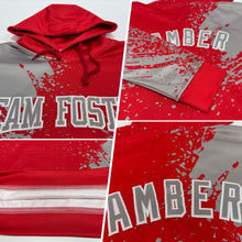 Load image into Gallery viewer, Custom Stitched Red Gray-White 3D Pattern Design Abstract Brush Stroke Sports Pullover Sweatshirt Hoodie