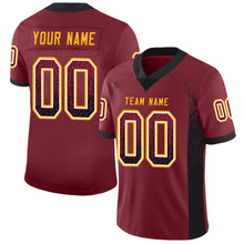 Load image into Gallery viewer, Custom Burgundy Black-Gold Drift Fashion Football Jersey