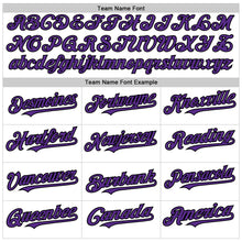 Load image into Gallery viewer, Custom White Black Pinstripe Purple Authentic Sleeveless Baseball Jersey
