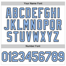 Load image into Gallery viewer, Custom White Black Pinstripe Light Blue Authentic Sleeveless Baseball Jersey