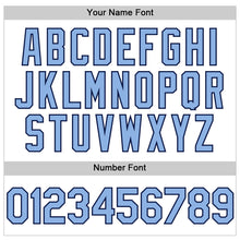 Load image into Gallery viewer, Custom White Light Blue Pinstripe Navy Authentic Sleeveless Baseball Jersey