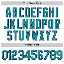 Load image into Gallery viewer, Custom White Teal Pinstripe Navy Authentic Sleeveless Baseball Jersey