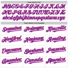 Load image into Gallery viewer, Custom White Purple Pinstripe Pink Authentic Sleeveless Baseball Jersey