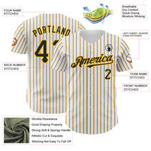 Load image into Gallery viewer, Custom White (Black Gold Pinstripe) Black-Gold Authentic Baseball Jersey