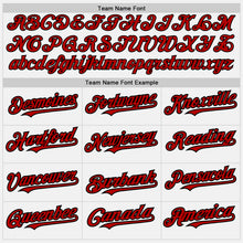 Load image into Gallery viewer, Custom White (Black Red Pinstripe) Red-Black Authentic Baseball Jersey