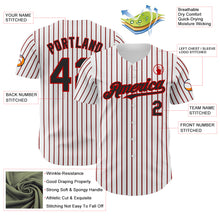 Load image into Gallery viewer, Custom White (Black Red Pinstripe) Black-Red Authentic Baseball Jersey