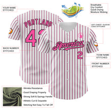 Load image into Gallery viewer, Custom White (Black Pink Pinstripe) Pink-Black Authentic Baseball Jersey