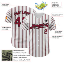 Load image into Gallery viewer, Custom White (Black Crimson Pinstripe) Crimson-Black Authentic Baseball Jersey
