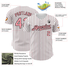 Load image into Gallery viewer, Custom White (Black Medium Pink Pinstripe) Silver-Black Authentic Baseball Jersey