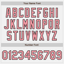 Load image into Gallery viewer, Custom White (Black Medium Pink Pinstripe) Silver-Black Authentic Baseball Jersey