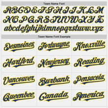 Load image into Gallery viewer, Custom White (Royal Yellow Pinstripe) Royal-Yellow Authentic Baseball Jersey