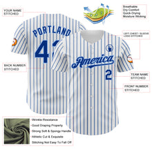 Load image into Gallery viewer, Custom White (Royal Light Blue Pinstripe) Royal-Light Blue Authentic Baseball Jersey