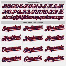 Load image into Gallery viewer, Custom White (Navy Red Pinstripe) Navy-Red Authentic Baseball Jersey