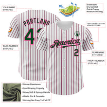 Load image into Gallery viewer, Custom White (Green Pink Pinstripe) Green-Pink Authentic Baseball Jersey