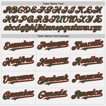 Load image into Gallery viewer, Custom White (Kelly Green Red Pinstripe) Kelly Green-Red Authentic Baseball Jersey