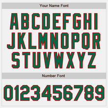 Load image into Gallery viewer, Custom White (Kelly Green Red Pinstripe) Kelly Green-Red Authentic Baseball Jersey
