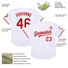 Load image into Gallery viewer, Custom White Red Mesh Authentic Throwback Baseball Jersey