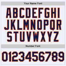 Load image into Gallery viewer, Custom White Navy-Orange Mesh Authentic Throwback Baseball Jersey