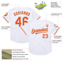 Load image into Gallery viewer, Custom White Orange-Gray Mesh Authentic Throwback Baseball Jersey