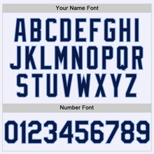 Load image into Gallery viewer, Custom White Navy-Light Blue Mesh Authentic Throwback Baseball Jersey