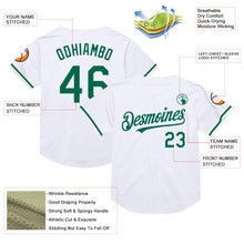 Load image into Gallery viewer, Custom White Kelly Green Mesh Authentic Throwback Baseball Jersey