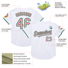 Load image into Gallery viewer, Custom White Medium Pink-Kelly Green Mesh Authentic Throwback Baseball Jersey