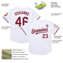 Load image into Gallery viewer, Custom White Crimson-Gray Mesh Authentic Throwback Baseball Jersey