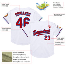 Load image into Gallery viewer, Custom White Red-Royal Mesh Authentic Throwback Baseball Jersey