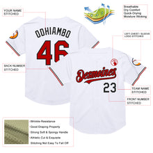 Load image into Gallery viewer, Custom White Red-Black Mesh Authentic Throwback Baseball Jersey