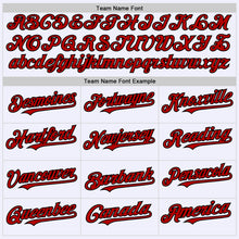 Load image into Gallery viewer, Custom White Red-Black Mesh Authentic Throwback Baseball Jersey