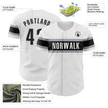 Load image into Gallery viewer, Custom White Black-Gray Authentic Baseball Jersey
