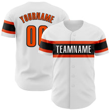 Load image into Gallery viewer, Custom White Orange-Black Authentic Baseball Jersey