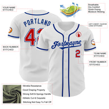 Load image into Gallery viewer, Custom White Red-Royal Authentic Baseball Jersey