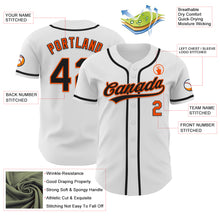 Load image into Gallery viewer, Custom White Black-Orange Authentic Baseball Jersey