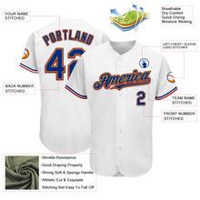 Load image into Gallery viewer, Custom White Royal Old Gold-Red Authentic Baseball Jersey