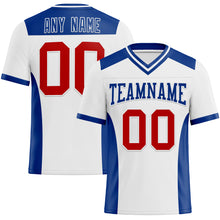 Load image into Gallery viewer, Custom White Red-Royal Authentic Football Jersey