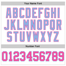 Load image into Gallery viewer, Custom White Pink-Light Blue Authentic Football Jersey