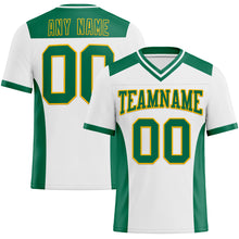 Load image into Gallery viewer, Custom White Kelly Green-Gold Authentic Football Jersey