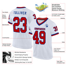 Load image into Gallery viewer, Custom White Red-Royal Mesh Authentic Throwback Football Jersey