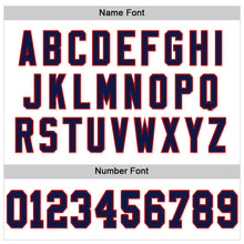 Load image into Gallery viewer, Custom White Navy-Red Mesh Authentic Throwback Football Jersey