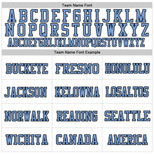 Load image into Gallery viewer, Custom White Light Blue-Black Mesh Authentic Throwback Football Jersey