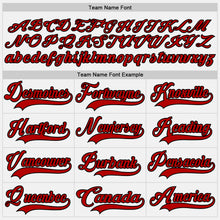 Load image into Gallery viewer, Custom White Red-Black Hockey Lace Neck Jersey