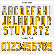 Load image into Gallery viewer, Custom White Gold-Black Hockey Lace Neck Jersey