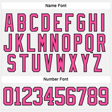 Load image into Gallery viewer, Custom White Pink-Black Hockey Lace Neck Jersey