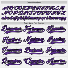 Load image into Gallery viewer, Custom White Purple-Black Hockey Lace Neck Jersey