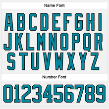 Load image into Gallery viewer, Custom White Teal-Black Hockey Lace Neck Jersey