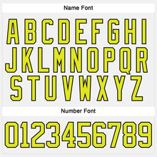 Load image into Gallery viewer, Custom White Neon Yellow-Black Hockey Lace Neck Jersey